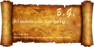 Blaskovics Gergely névjegykártya